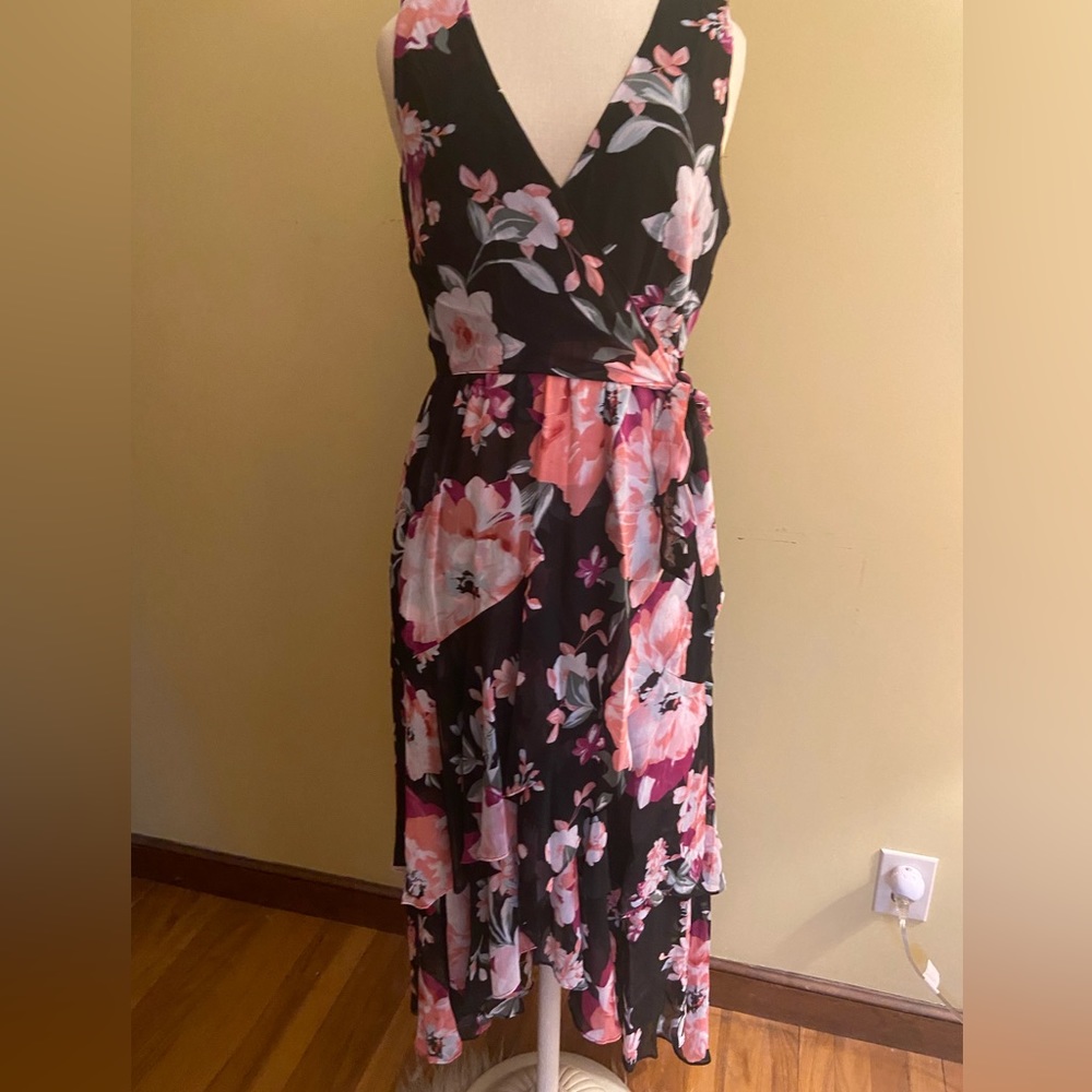 Formal floral top rap dress